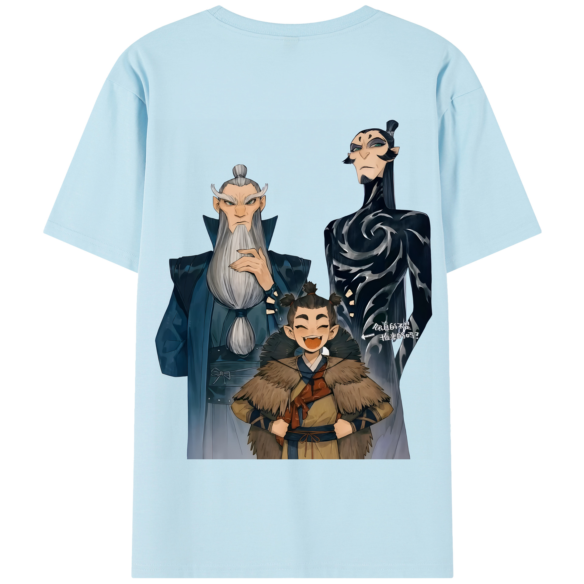 （画像用） Ne Zha 2 ナタ 魔童の大暴れ 綿100％半袖Tシャツ（背面プリント）